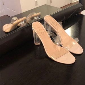clear perspex lucite heels